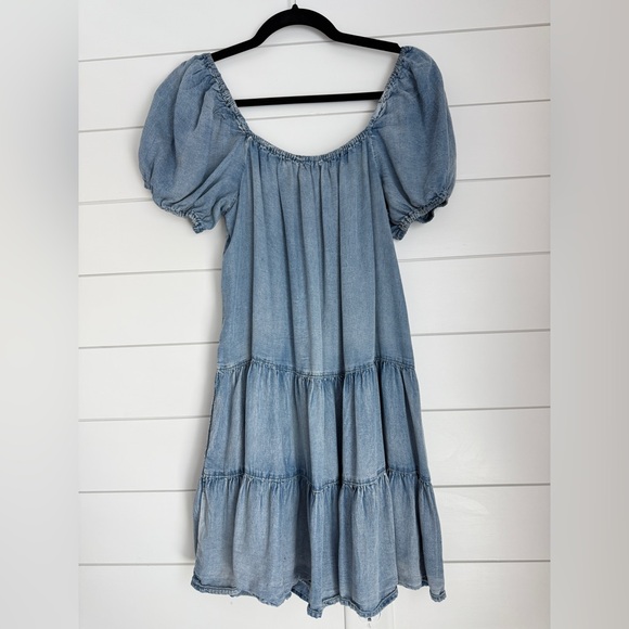 NEW, Mustard Seed, Chambray/Denim Short Sleeved Dress, Size Small - Picture 3 of 16